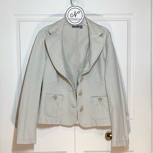 APT 9 Women’s Denim Blazer/Jacket Long Sleeve Off-White Size 10